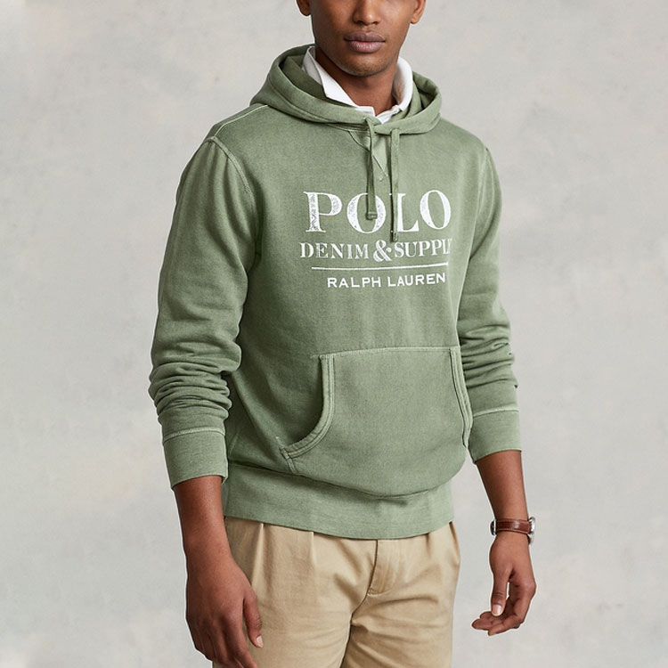 Ralph Lauren SS22 Green Logo Print Long Sleeve Hoodie for Men MNPOKNI16821835-300 圖 4