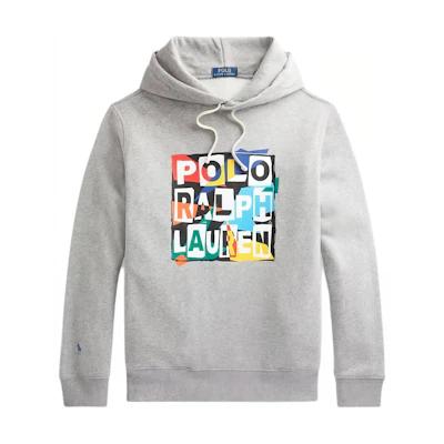 Ralph Lauren SS22 Grey Hoodie with Pony Logo Unisex Fleece Pullover 710868912002