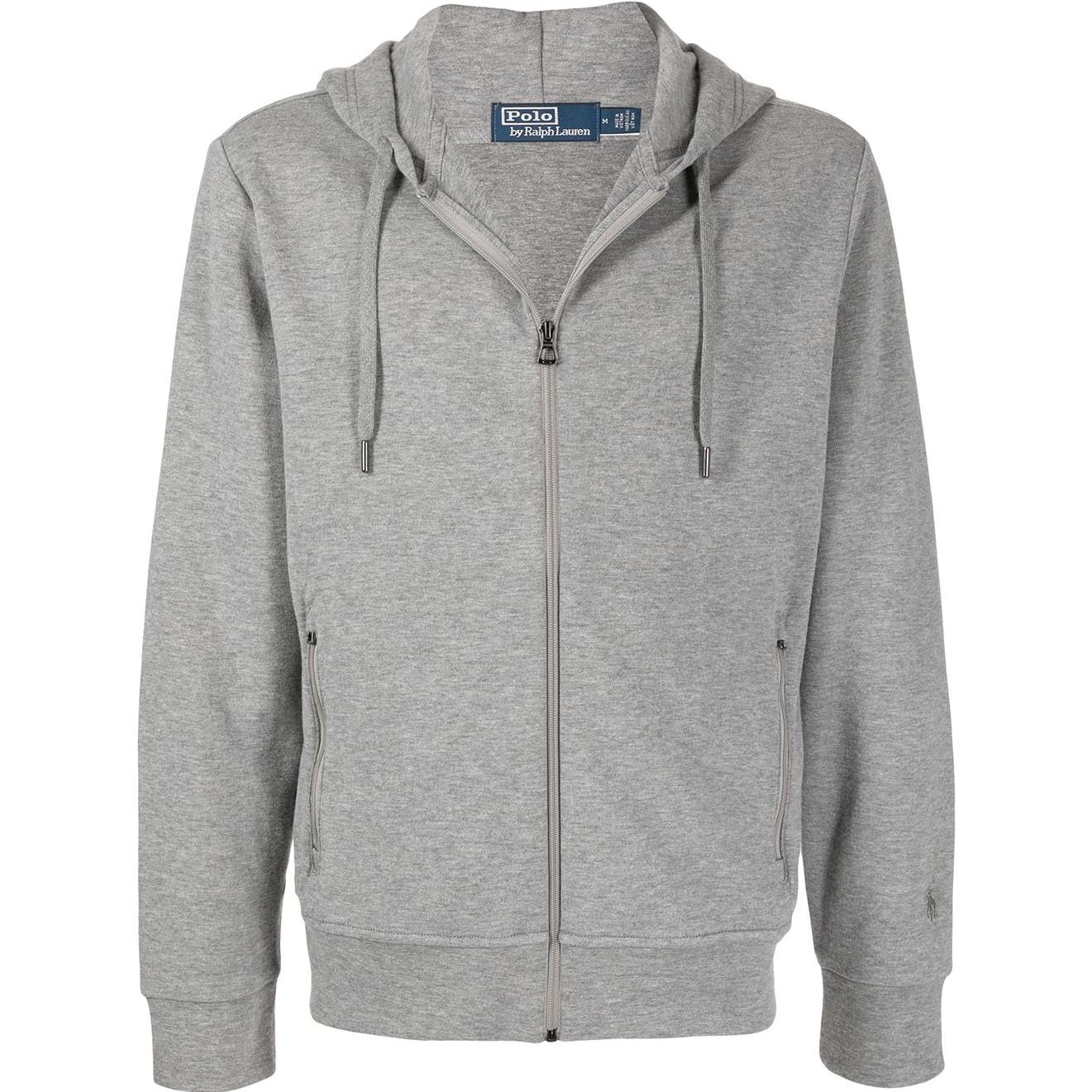 Ralph Lauren SS22 Grey Iconic Logo Zip-Up Sweatshirt Loose Fit 710815288-003