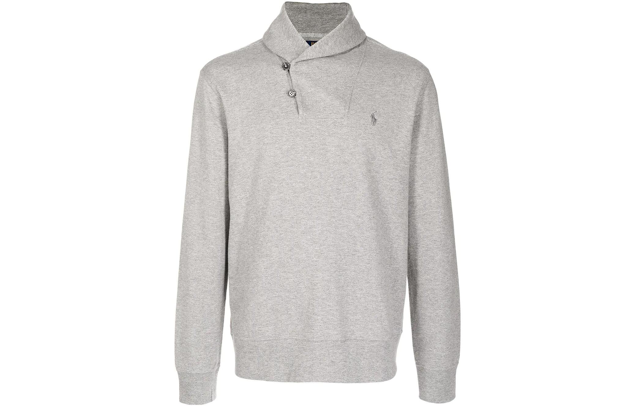 Ralph Lauren SS22 Grey Pullover Crewneck with Solid Logo Embroidery 710861154-001