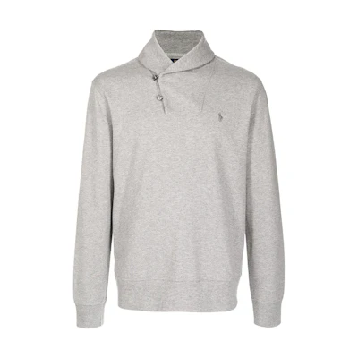 Ralph Lauren SS22 Grey Pullover Crewneck with Solid Logo Embroidery 710861154-001