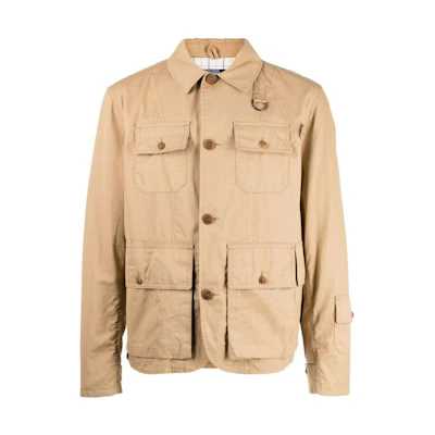 Ralph Lauren SS22 Khaki Solid Workwear Jacket with Single-Breasted Collar 710869061-001