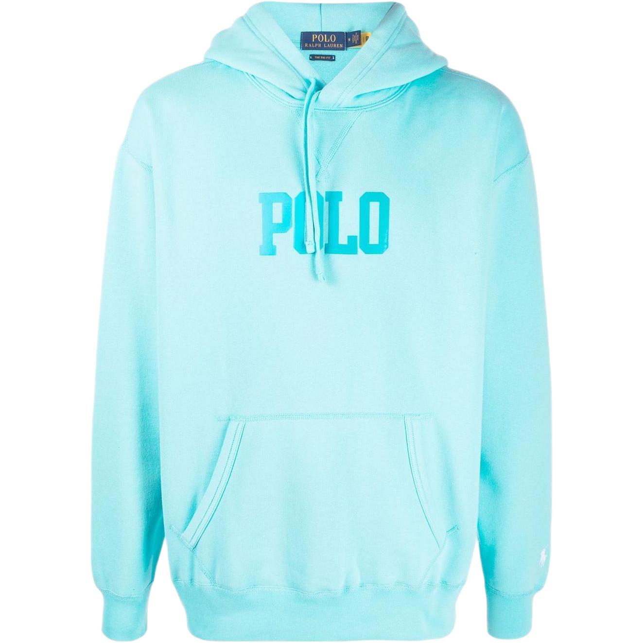 Ralph Lauren SS22 Light Blue Letter Print Pullover Hoodie Casual Wear 710860402-006