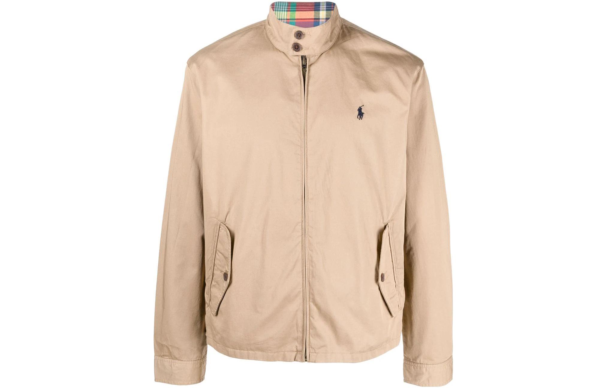 Ralph Lauren SS22 Logo Embroidered Cotton Zip Jacket Neutral - Long Sleeve 710864536-001