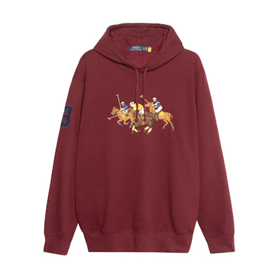Ralph Lauren SS22 Logo Embroidered Hoodie Burgundy - Long Sleeve 710823853-004