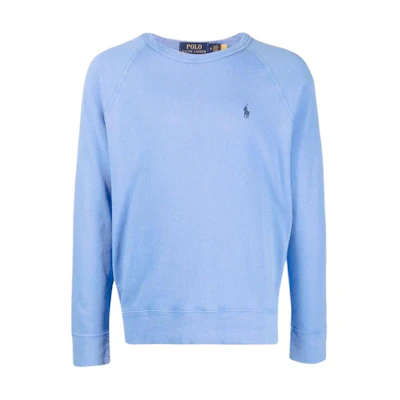 Ralph Lauren SS22 Logo Embroidered Long Sleeve Sweatshirt Blue 710644952-040