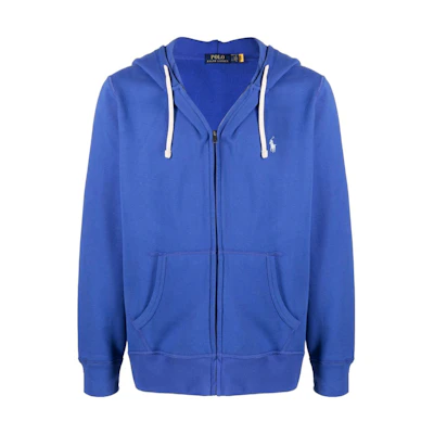 Ralph Lauren SS22 Logo Embroidered Solid Zip-Up Jacket Sweatshirt Blue Mens 710813297-013
