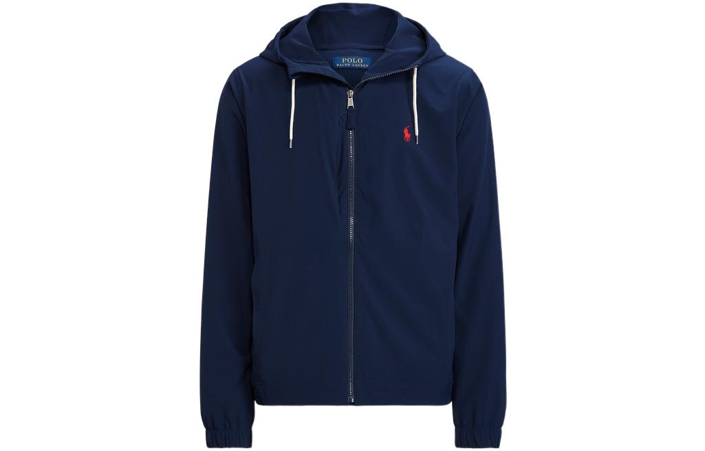 Ralph Lauren SS22 Navy Blue Embroidered Logo Packable Hooded Jacket Men MNPOOTW16020785-410