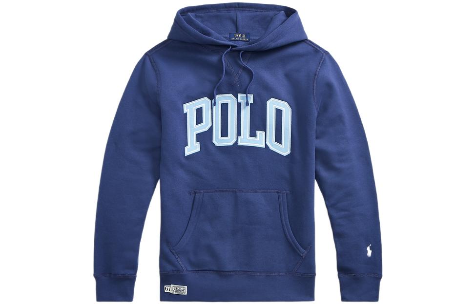 Ralph Lauren SS22 Navy Hoodie with Letter Logo Print MNPOKNI16821812-410