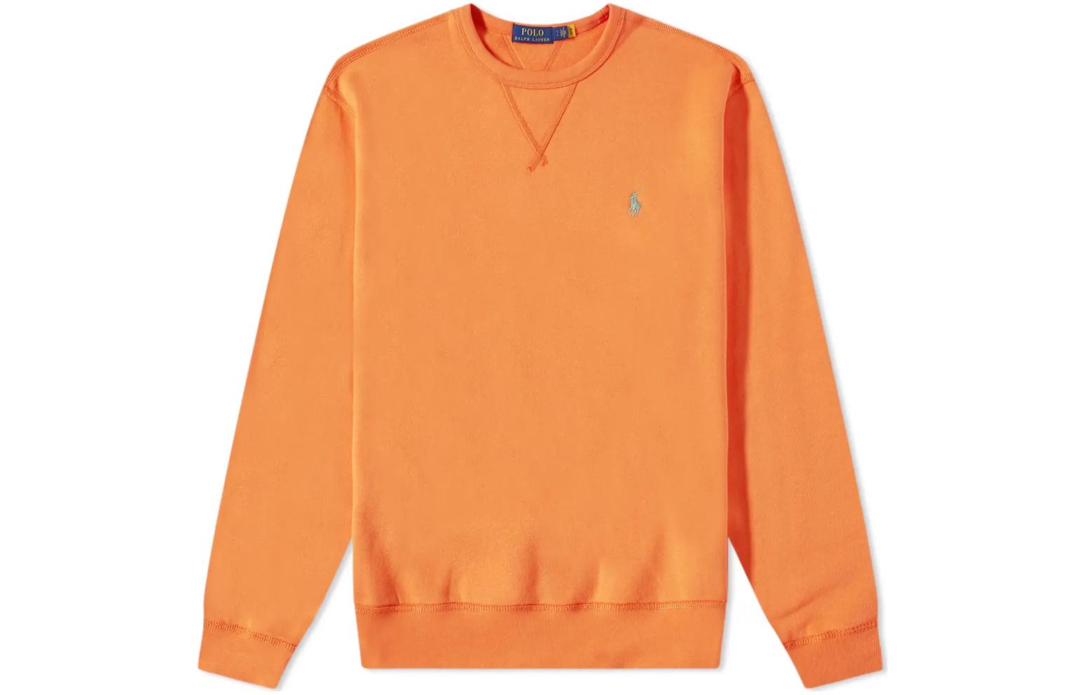 Ralph Lauren SS22 Orange Pullover Sweatshirt with Logo Embroidery for Men 710766772-026