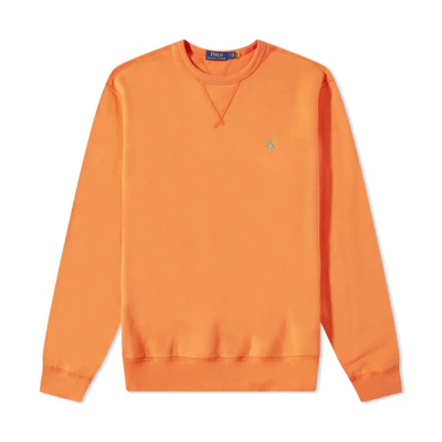 Ralph Lauren SS22 Orange Pullover Sweatshirt with Logo Embroidery for Men 710766772-026