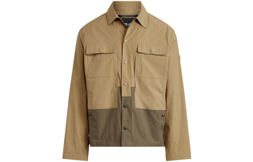Ralph Lauren SS22 Patchwork Collared Stretch Jacket Brown MNRXOTW16020052-250
