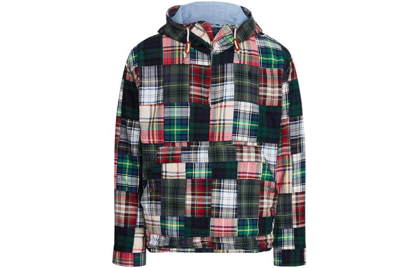Ralph Lauren SS22 Patchwork Plaid Colorblock Hooded Jacket Multicolor Men MNPOOTW16020830