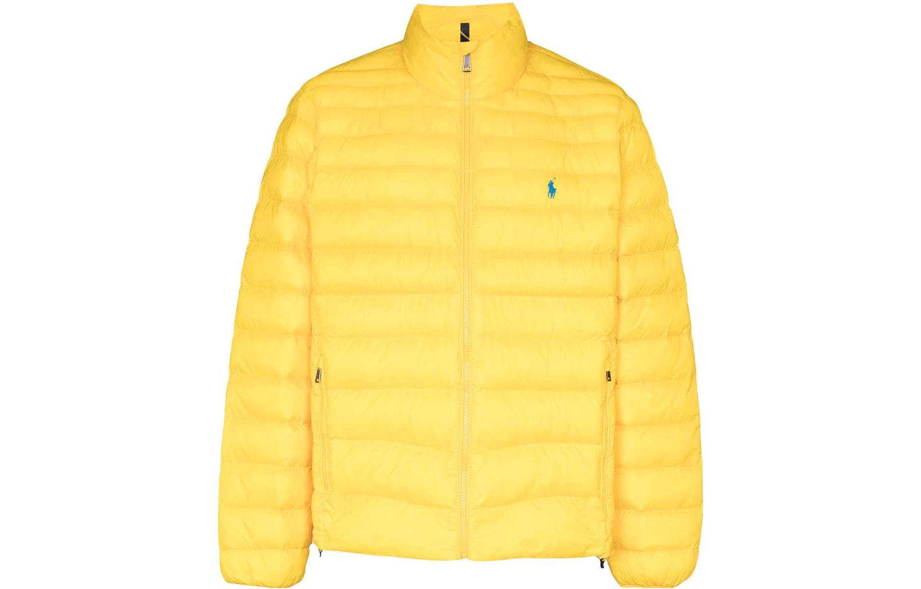 Ralph Lauren SS22 Quilted Zip-Up Jacket Yellow - Long Sleeve Polo Pony 710810897002002