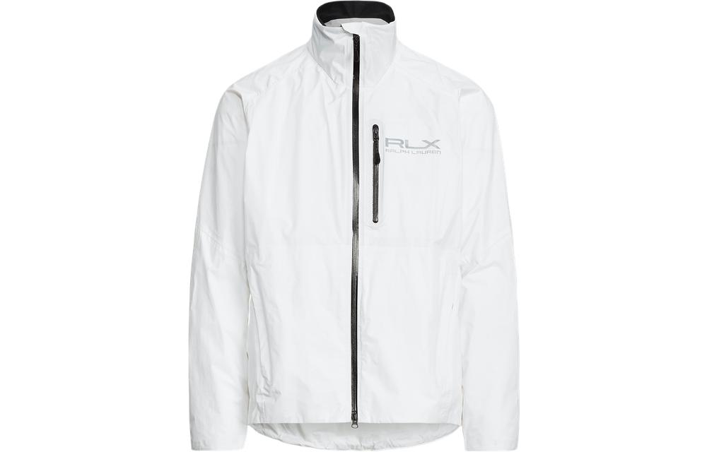 Ralph Lauren SS22 RLX White Logo Print Zip Cycling Jacket White MNRXOTW16020060-100