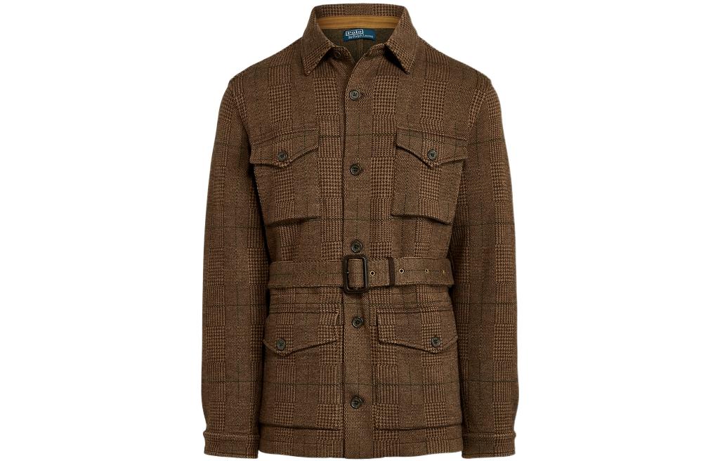 Ralph Lauren SS22 Solid Checkered Jacket Brown - MNPOOTW16020766-200