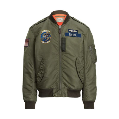 Ralph Lauren SS22 Solid Color Flight Jacket Military Green MNPOOTW16020669