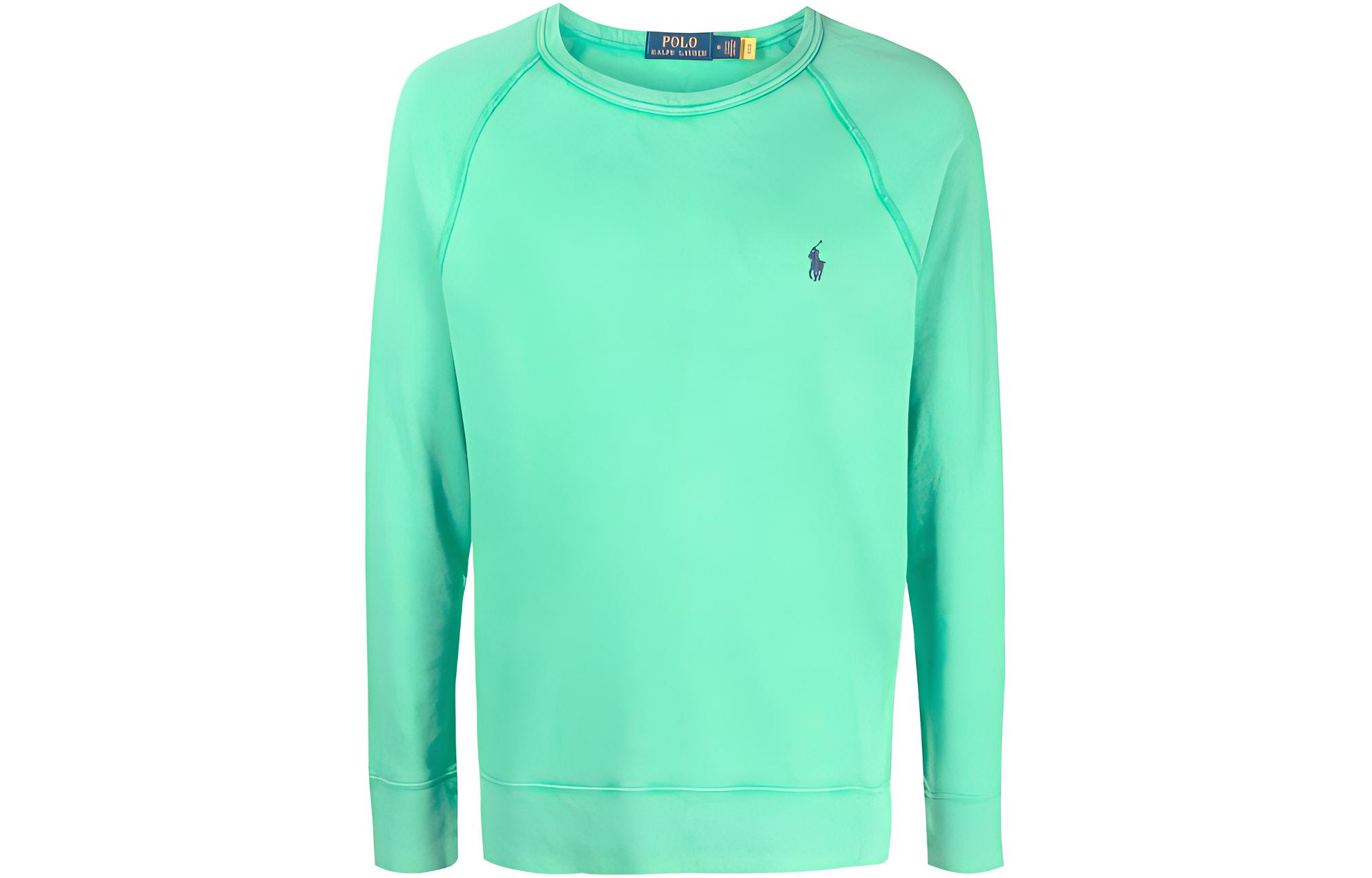 Ralph Lauren SS22 Solid Color Raglan Crewneck Sweatshirt Green 710644952037