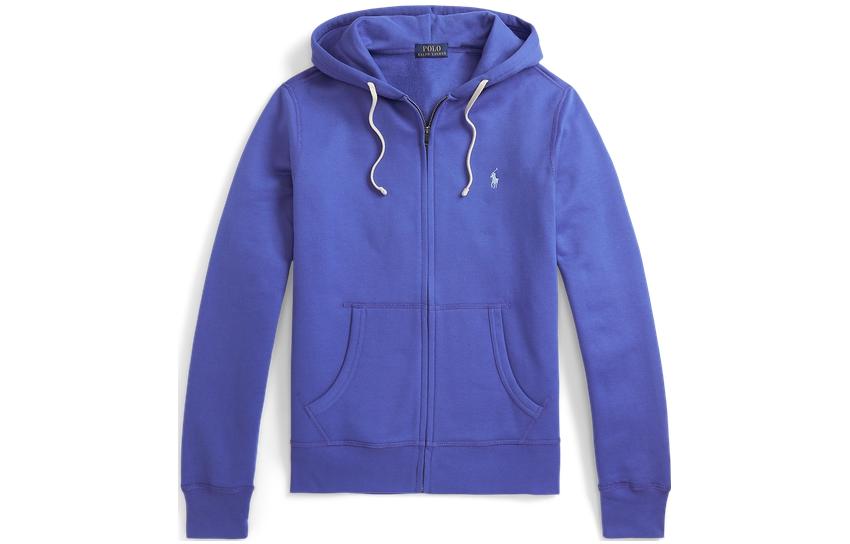 Ralph Lauren SS22 Solid Color Velvet Hoodie Blue MNPOKNI16821789-400