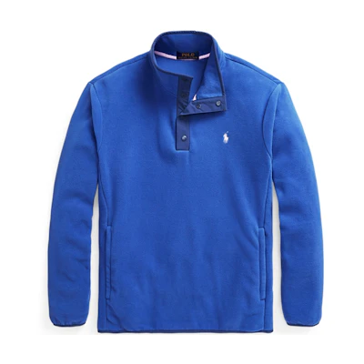 Ralph Lauren SS22 Solid Color Velvet Pullover Half-Turtleneck Sweatshirt Blue MNPOKNI16821816-400