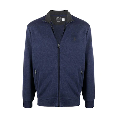 Ralph Lauren SS22 Solid Color Zip-Up Sweatshirt Jacket Blue 710857102-003
