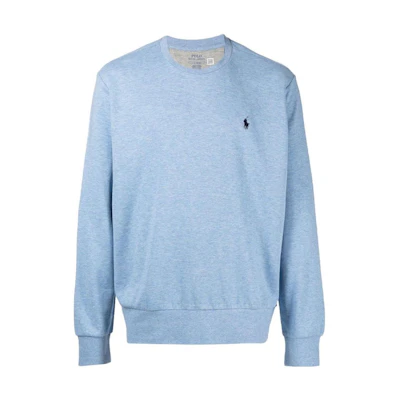 Ralph Lauren SS22 Solid Embroidered Logo Pullover Sweatshirt Blue Menswear 710680921-015