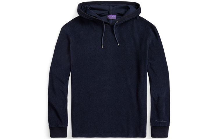 Ralph Lauren SS22 Solid Terry Pullover Hoodie Deep Blue MNPLKNI16820135-410