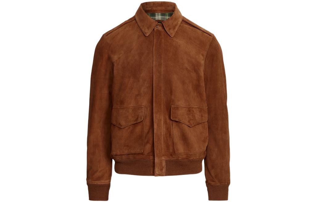 Ralph Lauren SS22 Solid Zip-Up Bomber Jacket Brown MNPOOTW16020751