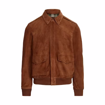 Ralph Lauren SS22 Solid Zip-Up Bomber Jacket Brown MNPOOTW16020751