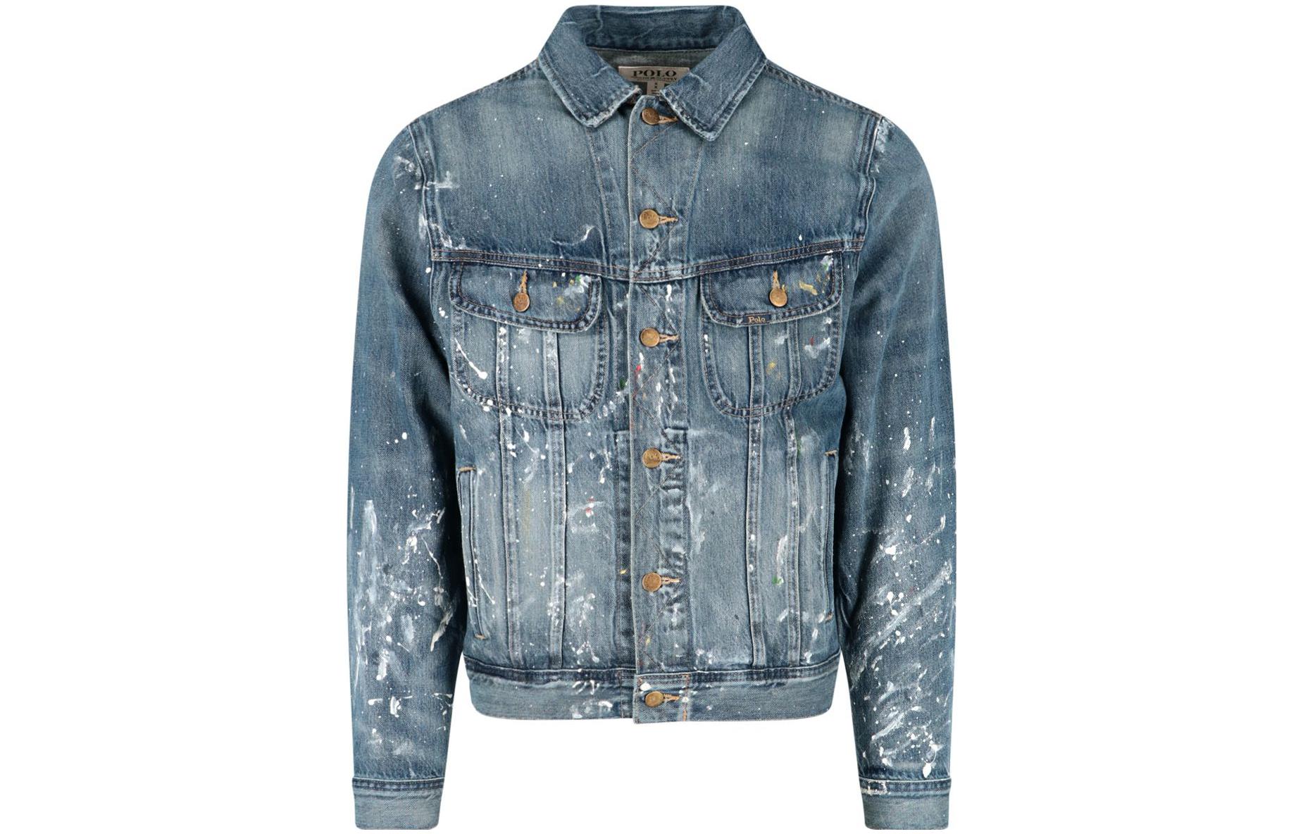 Ralph Lauren SS22 Splatter Gradient Denim Jacket Blue - 710873902-001