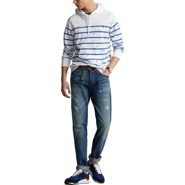 Ralph Lauren SS22 Splatter Stripe Print Hoodie White MNPOKNI16821853-100 圖 3