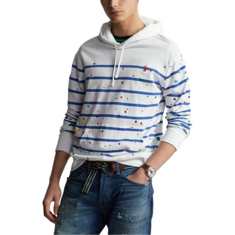 Ralph Lauren SS22 Splatter Stripe Print Hoodie White MNPOKNI16821853-100 圖 4