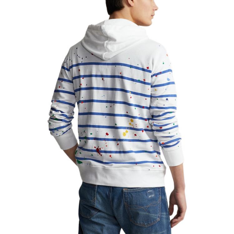 Ralph Lauren SS22 Splatter Stripe Print Hoodie White MNPOKNI16821853-100 圖 5