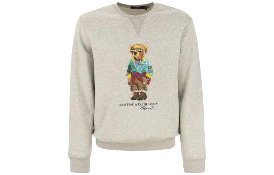 Ralph Lauren SS22 Teddy Bear Letter Print Sweatshirt Grey 710853308-021