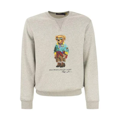 Ralph Lauren SS22 Teddy Bear Letter Print Sweatshirt Grey 710853308-021