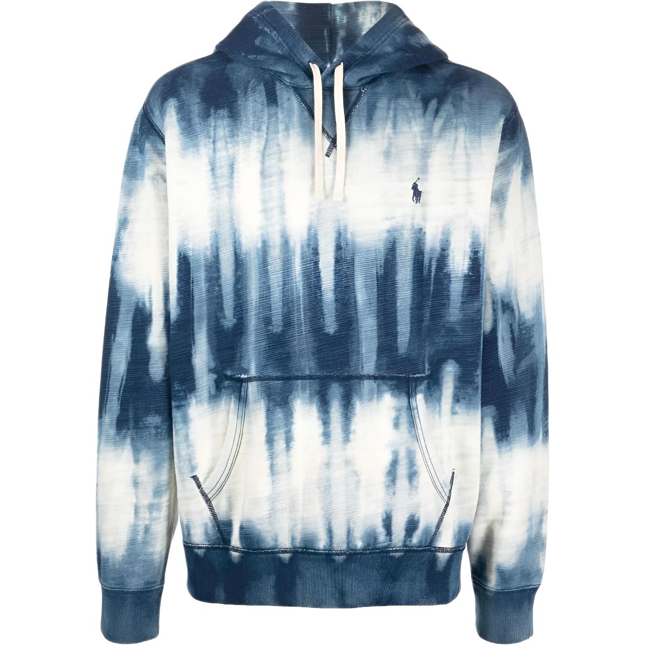 Ralph Lauren SS22 Tie-Dye Pullover Hoodie Blue 710877548-001