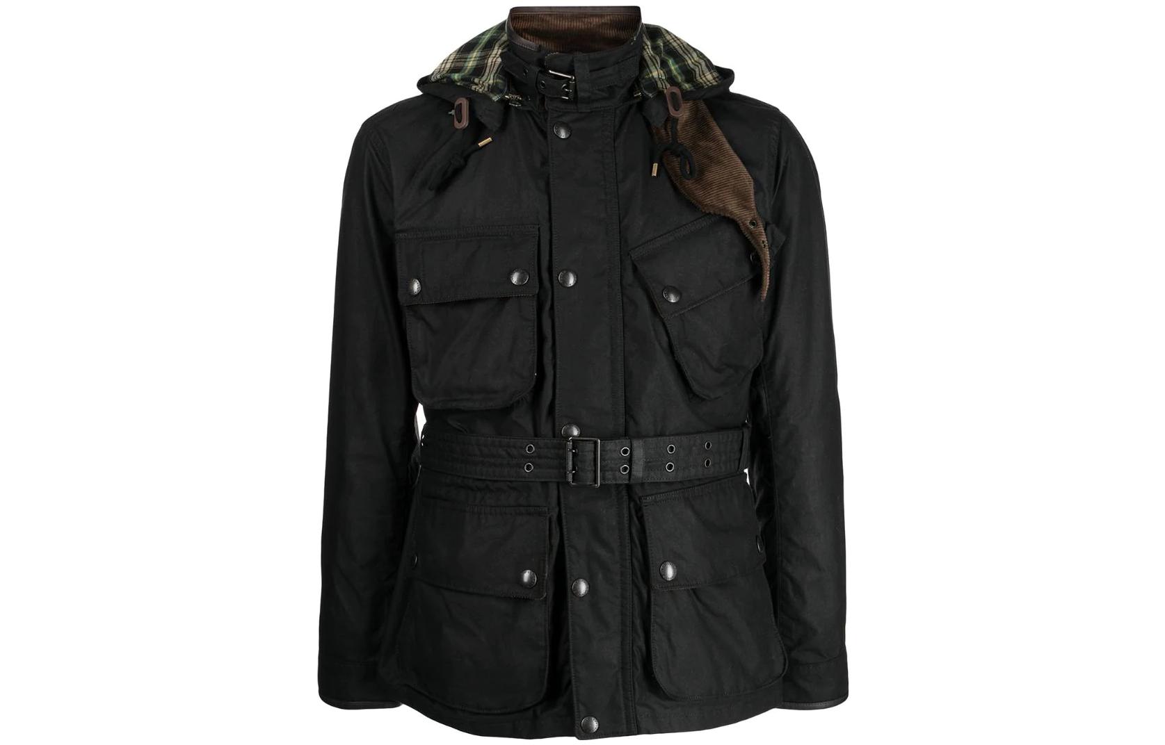 Ralph Lauren SS22 Wax-Coated Hooded Jacket Black 710849808002BLACK