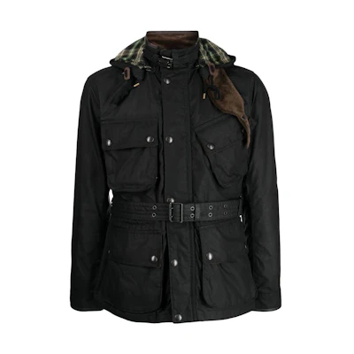 Ralph Lauren SS22 Wax-Coated Hooded Jacket Black 710849808002BLACK