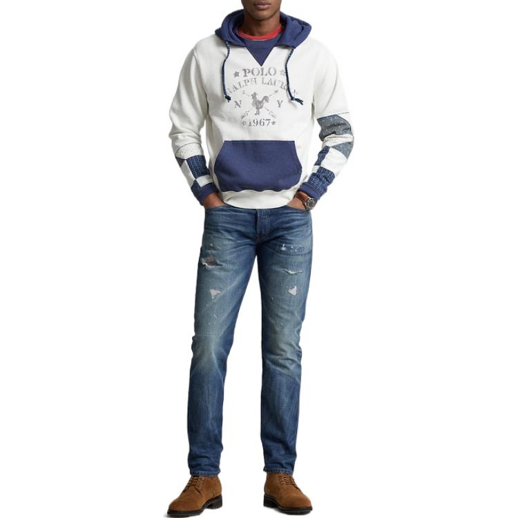 Ralph Lauren SS22 White Logo Vintage Fleece Pullover Hoodie MNPOKNI16822118-100 圖 3