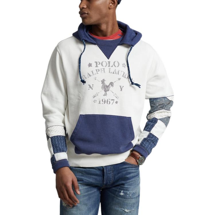 Ralph Lauren SS22 White Logo Vintage Fleece Pullover Hoodie MNPOKNI16822118-100 圖 5