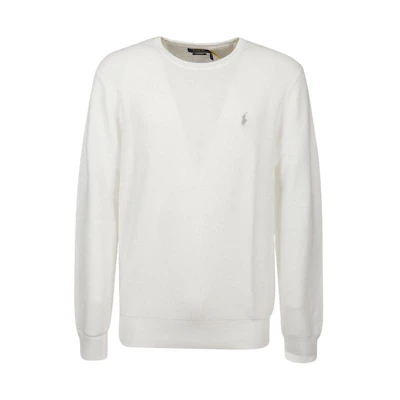 Ralph Lauren SS22 White Pullover Sweatshirt with Logo Embroidery for Men 710680593-050