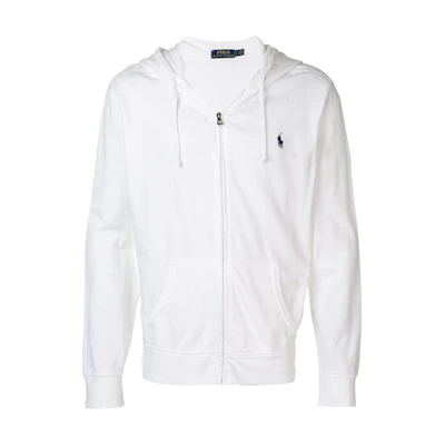 Ralph Lauren SS22 White Solid Zip-Up Hoodie Jacket 710706348-002