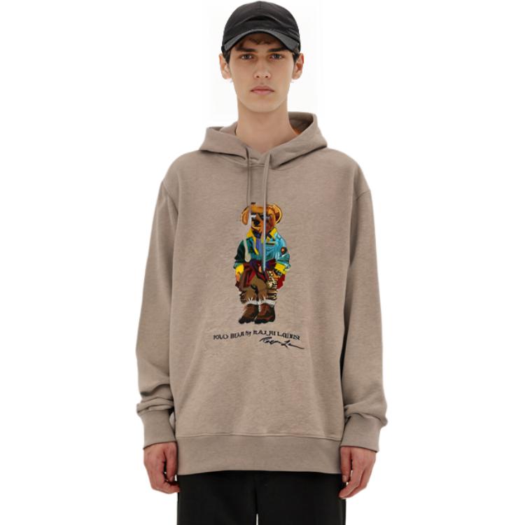 Purchase ラルフローレン SS23 ベアロゴプリントプルオーバーフーディー グレー 710853309-021