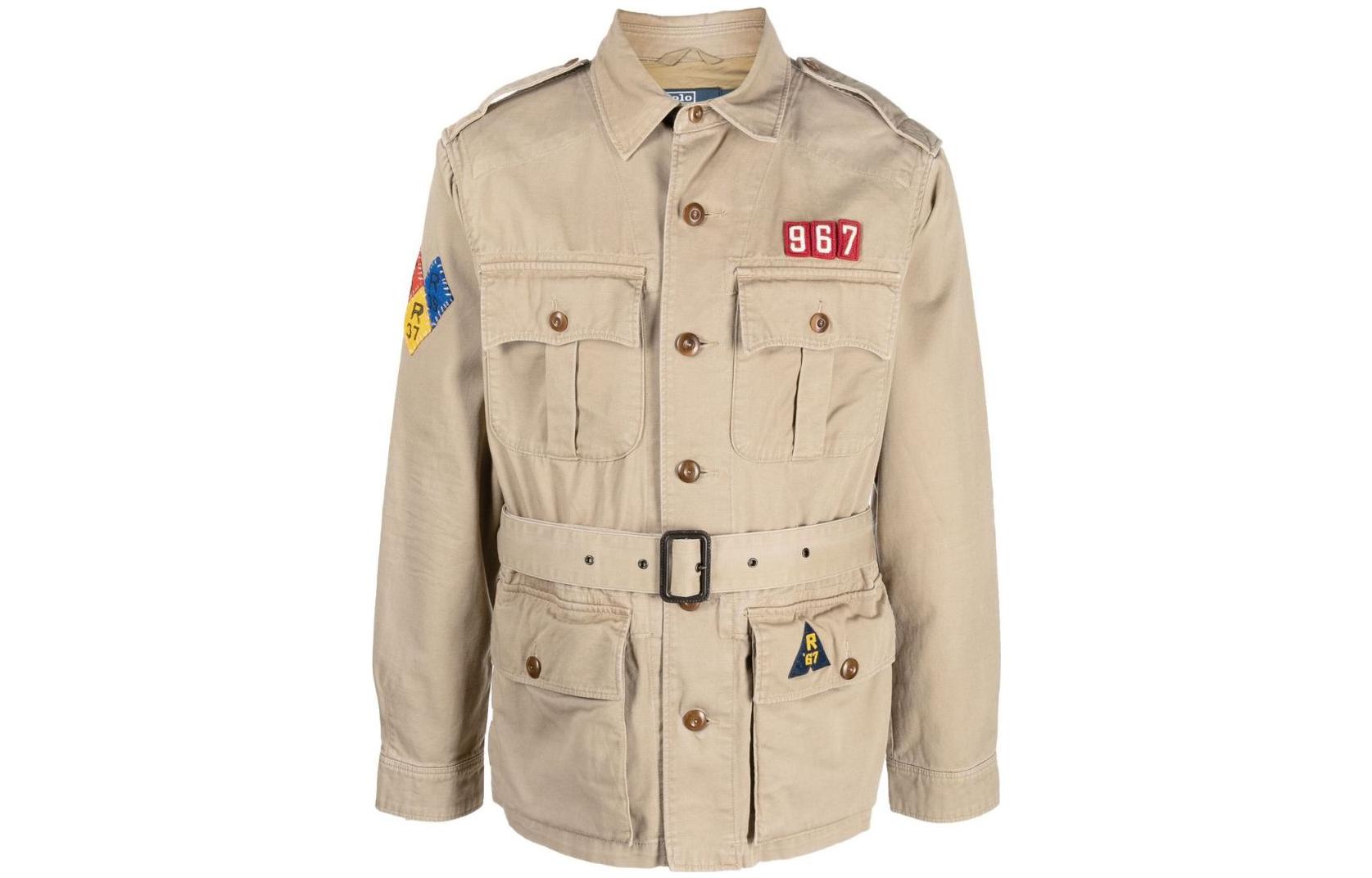 Ralph Lauren SS23 Beige Belted Utility Single-Breasted Jacket 710888122-001