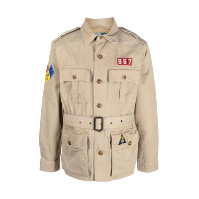 Ralph Lauren SS23 Beige Belted Utility Single-Breasted Jacket 710888122-001