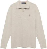 Ralph Lauren SS23 Beige Half-Zip Logo Embroidered Sweatshirt 710857073-007 Ralph Lauren SS23 Beige Half-Zip Logo Embroidered Sweatshirt 710857073-007