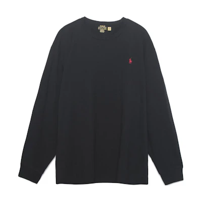 Ralph Lauren SS23 Black Embroidered Logo Crewneck Sweatshirt Men’s Long Sleeve 710842632-001