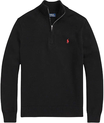 ラルフローレン SS23 ブラック ハーフジップ ロゴ刺繍スウェットシャツ 710859939003-003 Buy ラルフローレン SS23 ブラック ハーフジップ ロゴ刺繍スウェットシャツ 710859939003-003