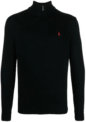 ラルフローレン SS23 ブラック ハーフジップ ロゴ刺繍スウェットシャツ 710859939003-003 Order ラルフローレン SS23 ブラック ハーフジップ ロゴ刺繍スウェットシャツ 710859939003-003