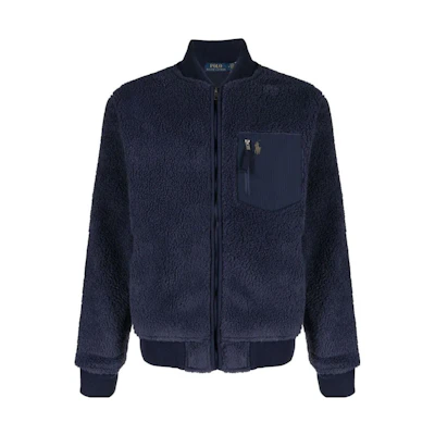 Ralph Lauren SS23 Blue Colorblock Zip-Up Bomber Jacket for Men 710891049-004
